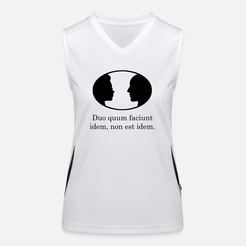 wenn zwei das selbe tun latein schwarz Funktionelles Kontrast-Tank Top für Frauen
