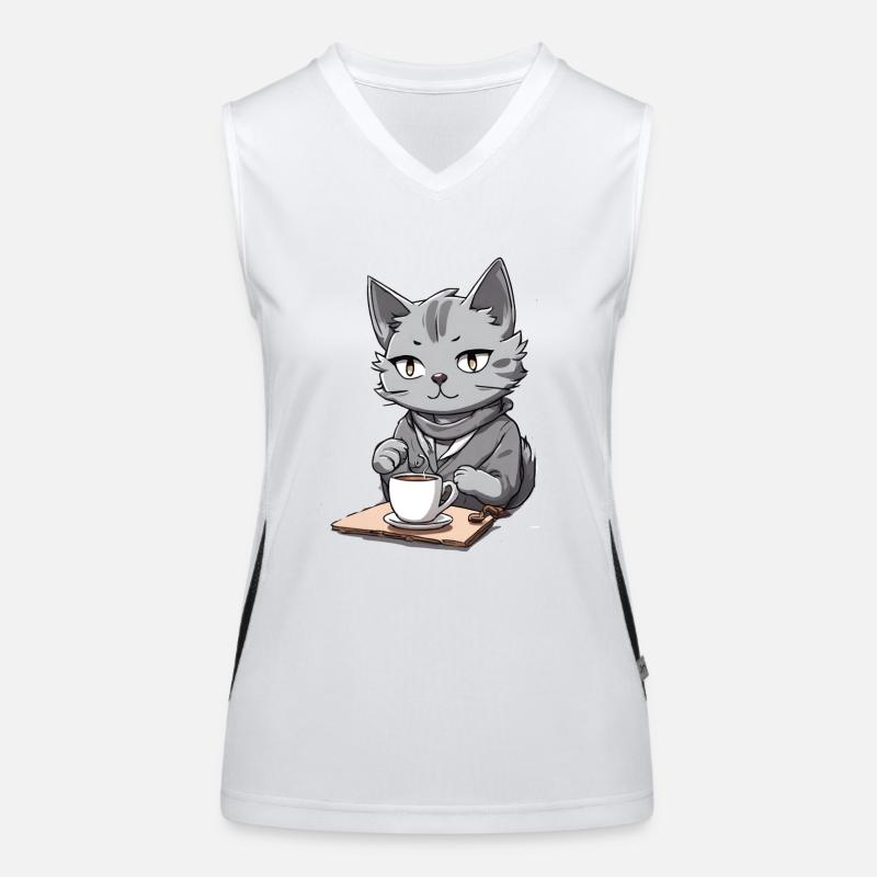 chat café Débardeur respirant contrasté Femme