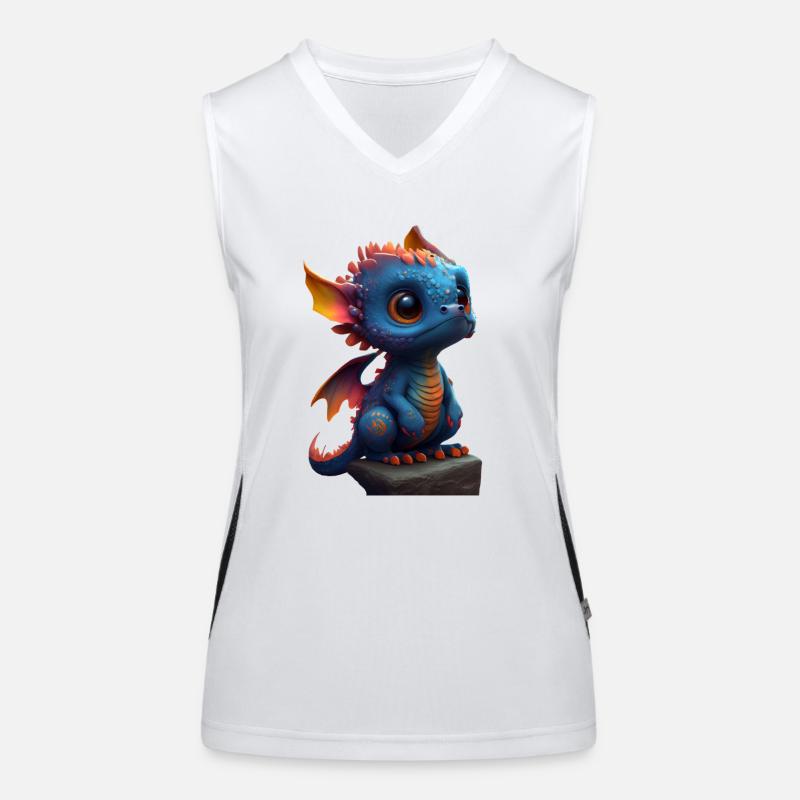 Kleiner Süßer Drache 4 Funktionelles Kontrast-Tank Top für Frauen