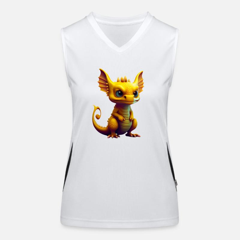 Kleiner Süßer Drache10 Funktionelles Kontrast-Tank Top für Frauen