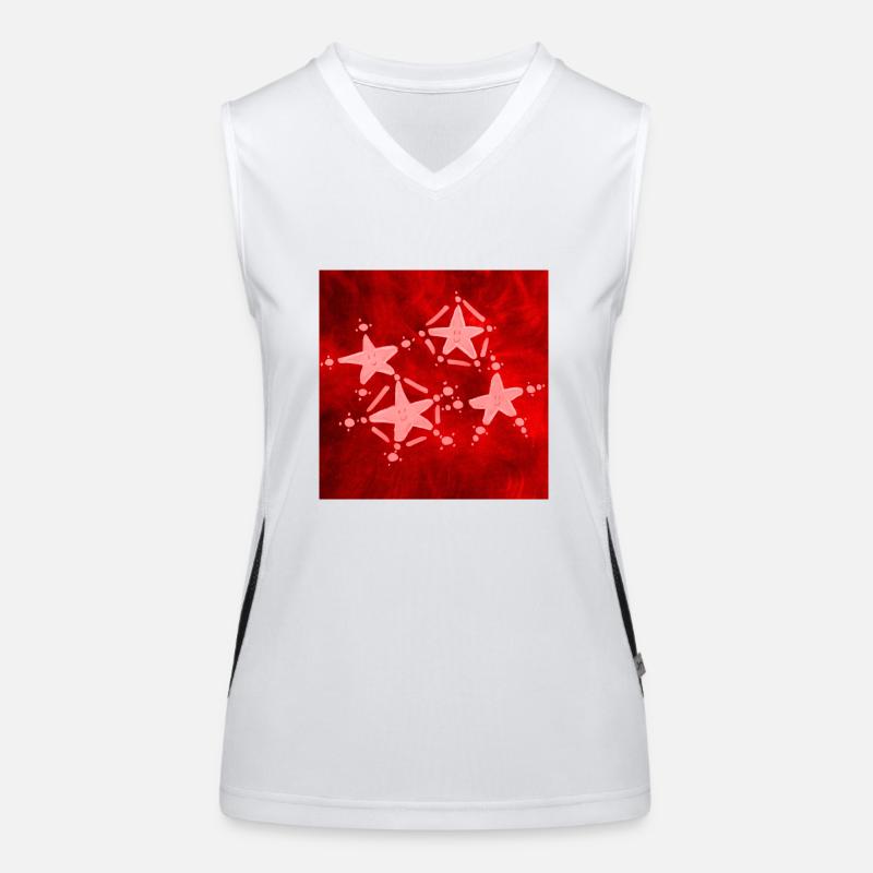 4 STELLE ROSSE Top sportivo da donna in contrasto cromatico