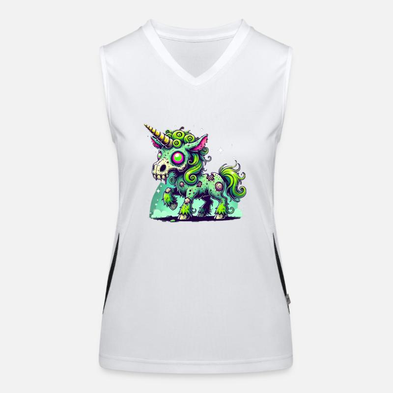 Zombie Einhorn, Zombiecorn, Einhorn, Horror Funktionelles Kontrast-Tank Top für Frauen