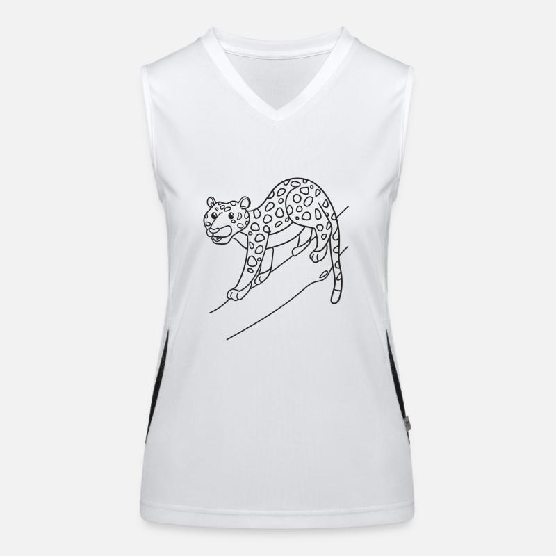 Leopard, big cat, gift, gift idea Women's Functional Contrast Tank Top