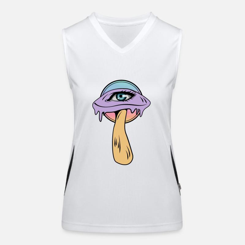 Psychedelic Mushroom, Trippig, Third Eye, Goa Women's Functional Contrast Tank Top