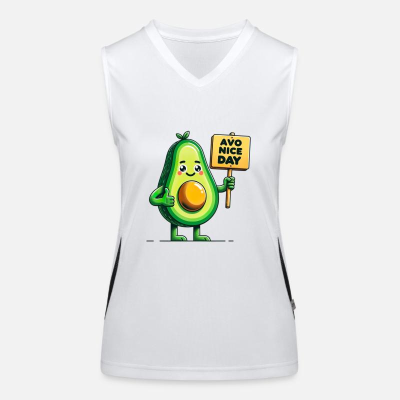 Fröhliche Avocado mit positiver Botschaft Zeichen Funktionelles Kontrast-Tank Top für Frauen