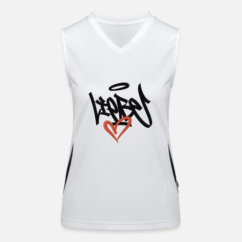 liebe graffiit - Women's Functional Contrast Tank Top - white/black