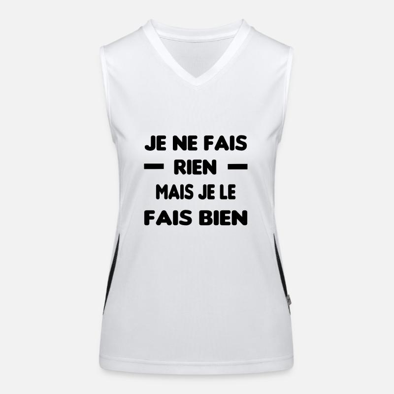 Je fais rien mais je le fais bien Débardeur respirant contrasté Femme