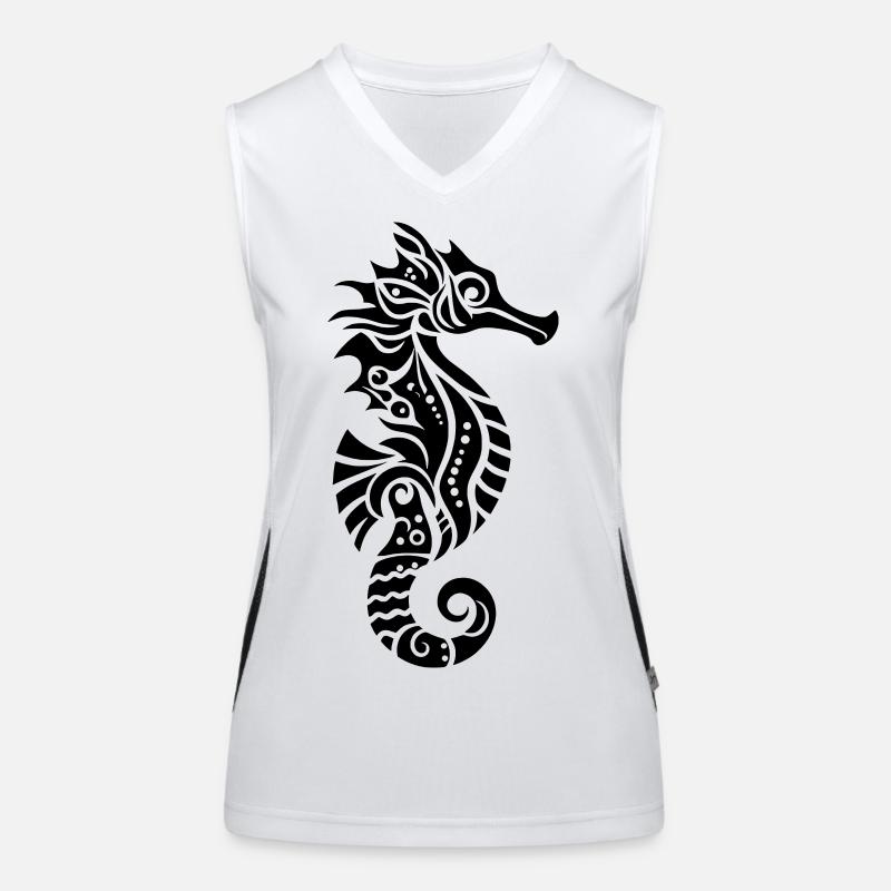 Stammes-Seepferdchen Funktionelles Kontrast-Tank Top für Frauen