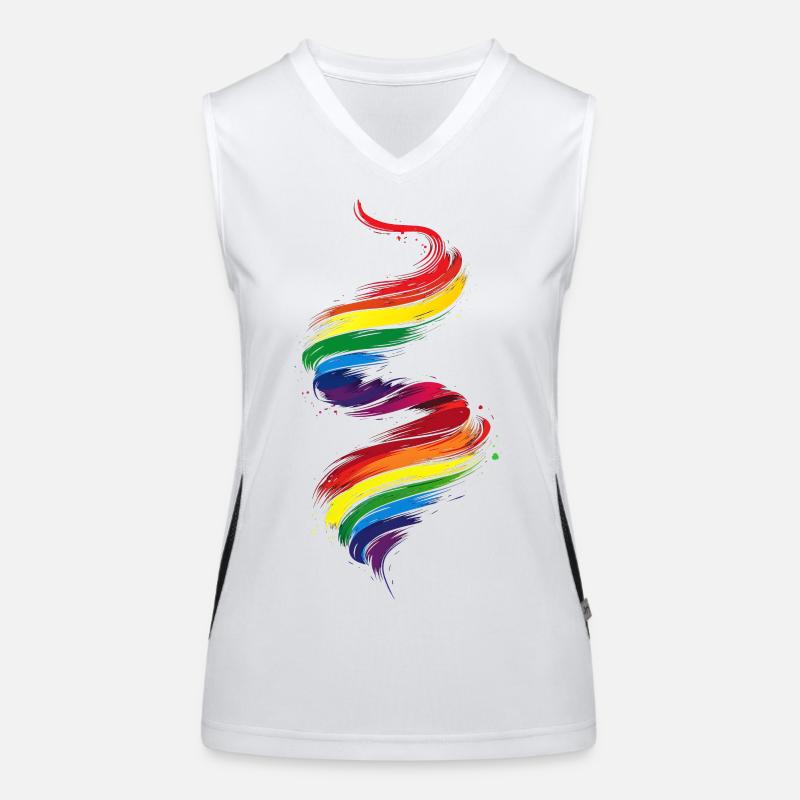 Abstrait Rainbow Pride Tornado Design - Vibrant Débardeur respirant contrasté Femme