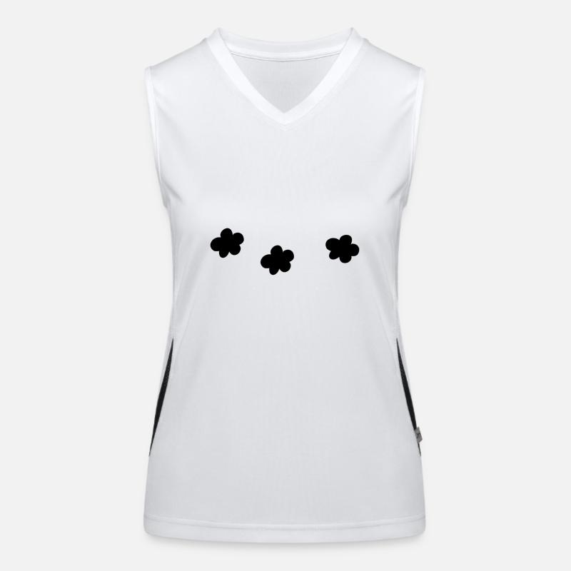 Icône En Forme De Fleur Trois Fleurs Débardeur respirant contrasté Femme