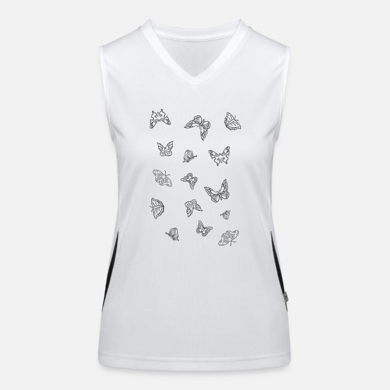 Butterfly pattern| Butterfly | Black and white Women's Functional Contrast Tank Top