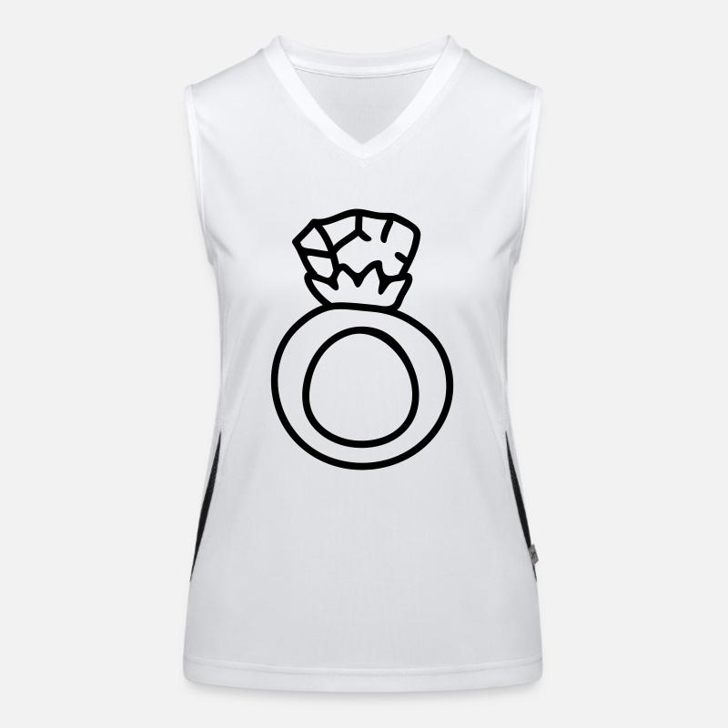 Ring - Ehering - Line Funktionelles Kontrast-Tank Top für Frauen