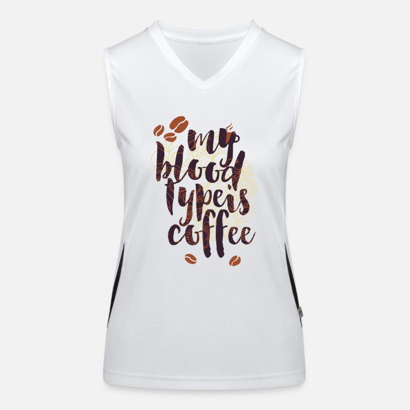 My blood Type is coffee- Blut Kaffee Blutgruppe Funktionelles Kontrast-Tank Top für Frauen