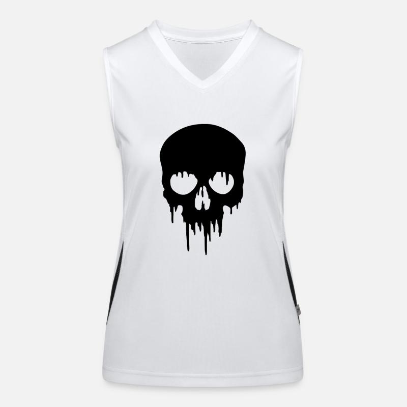 Black Skull dripping Débardeur respirant contrasté Femme