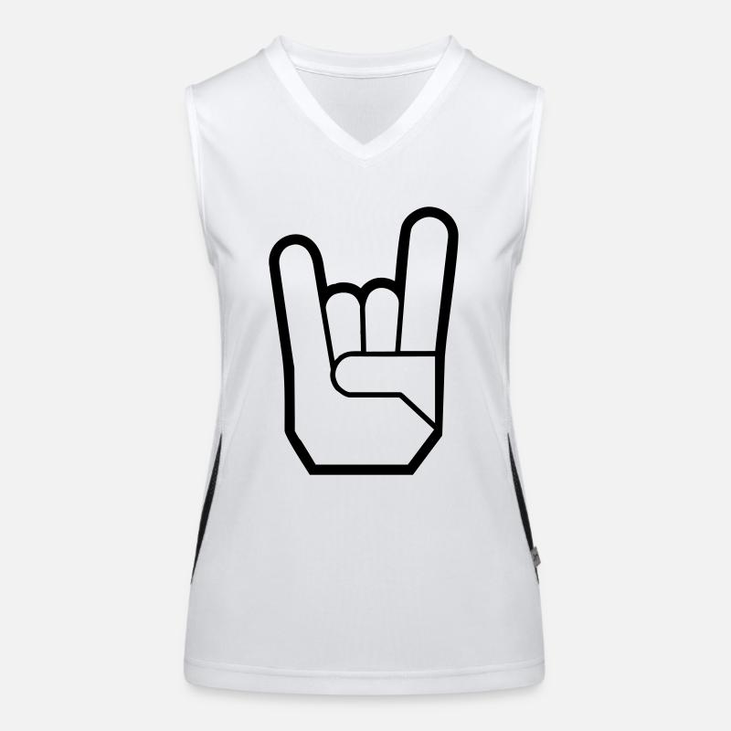 Rock Hand Pommesgabel Devilhand Funktionelles Kontrast-Tank Top für Frauen