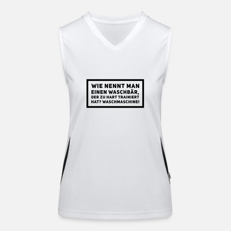 Waschbären und Flachwitze Funktionelles Kontrast-Tank Top für Frauen