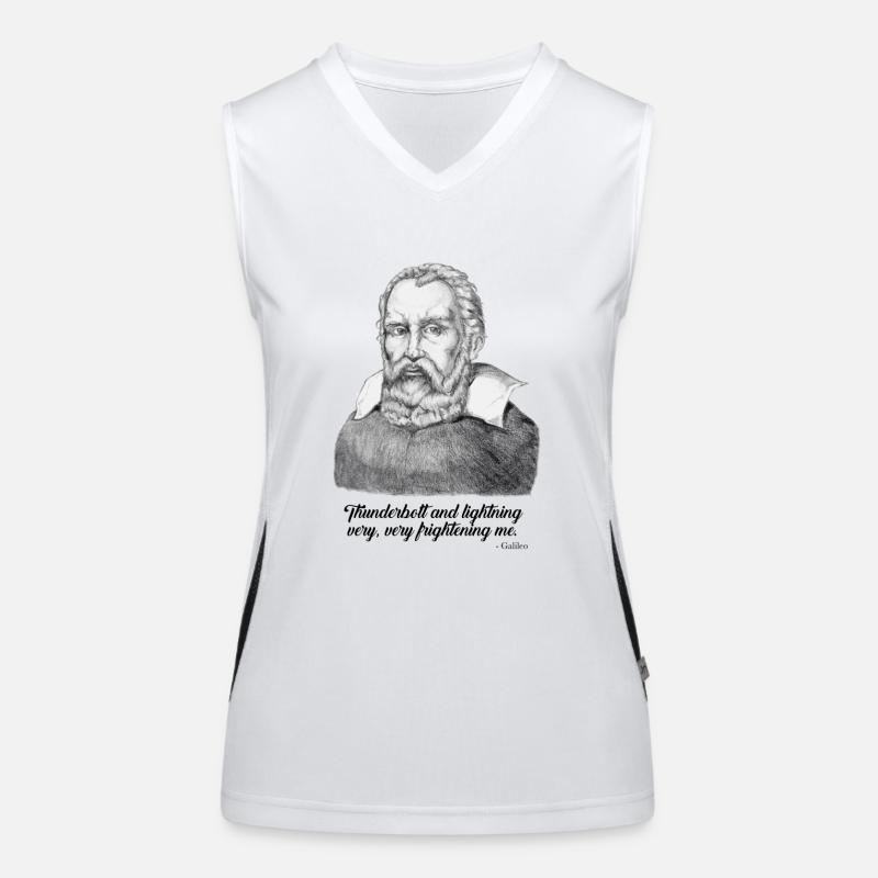 Galileo Quotes - Thunder & Lightning - Science Funktionelles Kontrast-Tank Top für Frauen