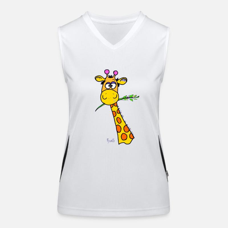 Cute Giraffe Women's Functional Contrast Tank Top