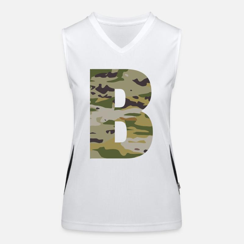 Lettre de camouflage B Débardeur respirant contrasté Femme