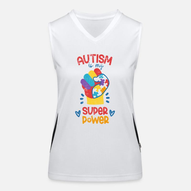 AUTISM IS SUPERPOWER AUTISTIC ADS ASPERGER'S SAYING Women's Functional Contrast Tank Top