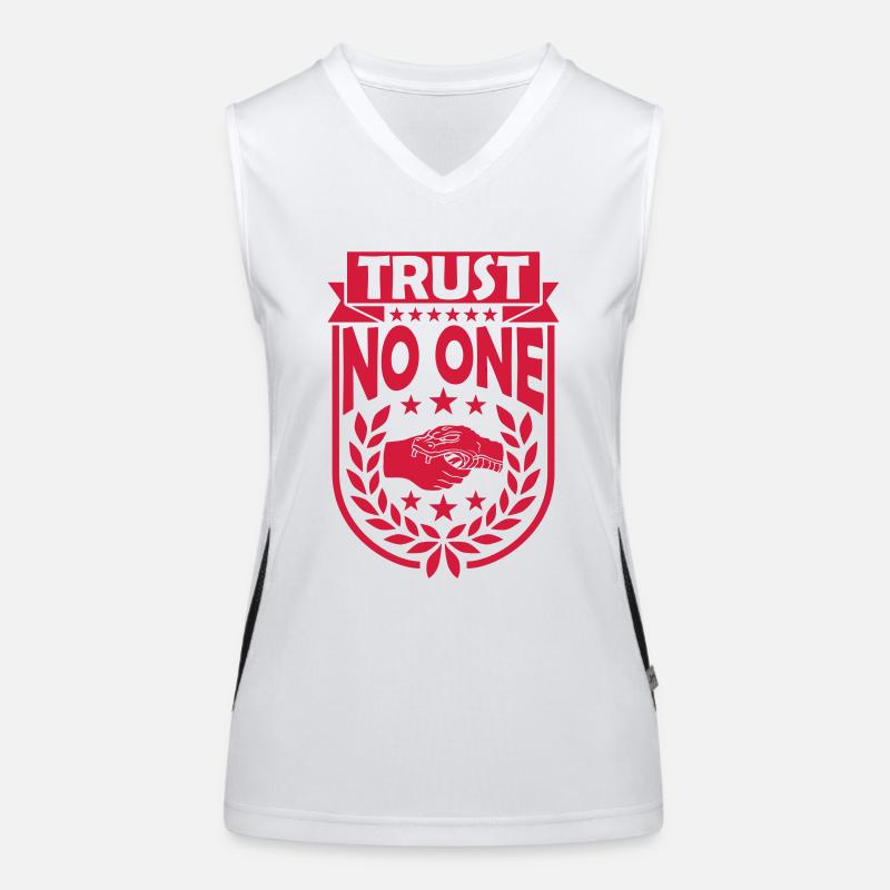 trust no one quote Women's Functional Contrast Tank Top