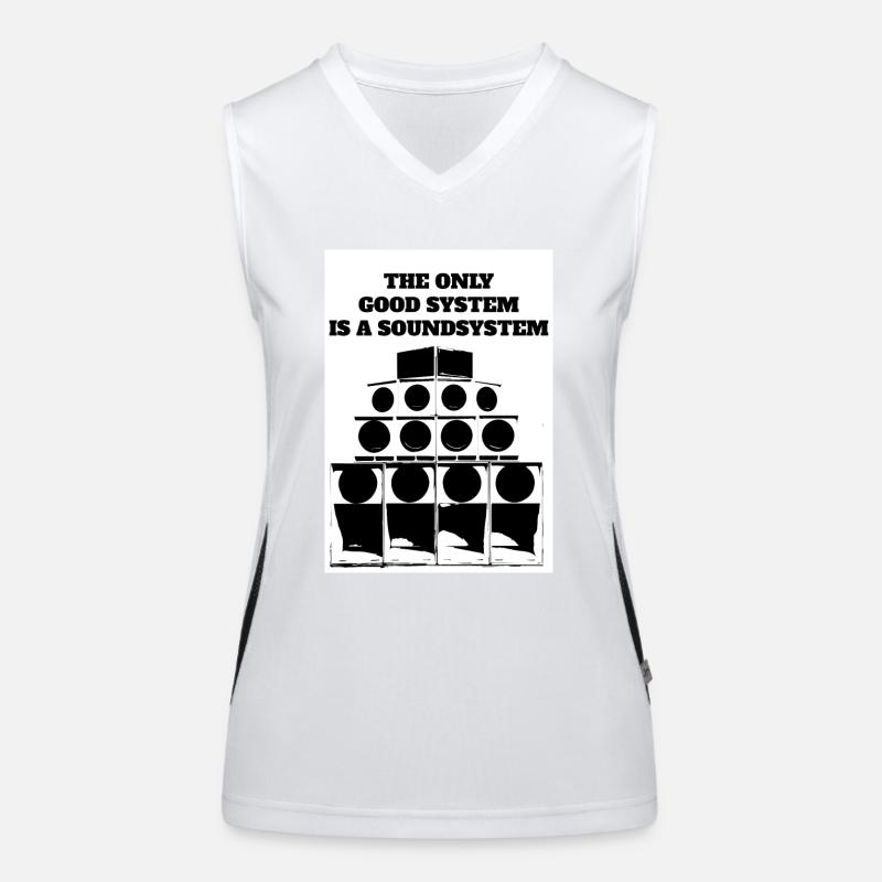 The only good system is a soundsystem! Funktionelles Kontrast-Tank Top für Frauen