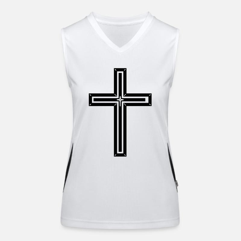 Kreuz Funktionelles Kontrast-Tank Top für Frauen