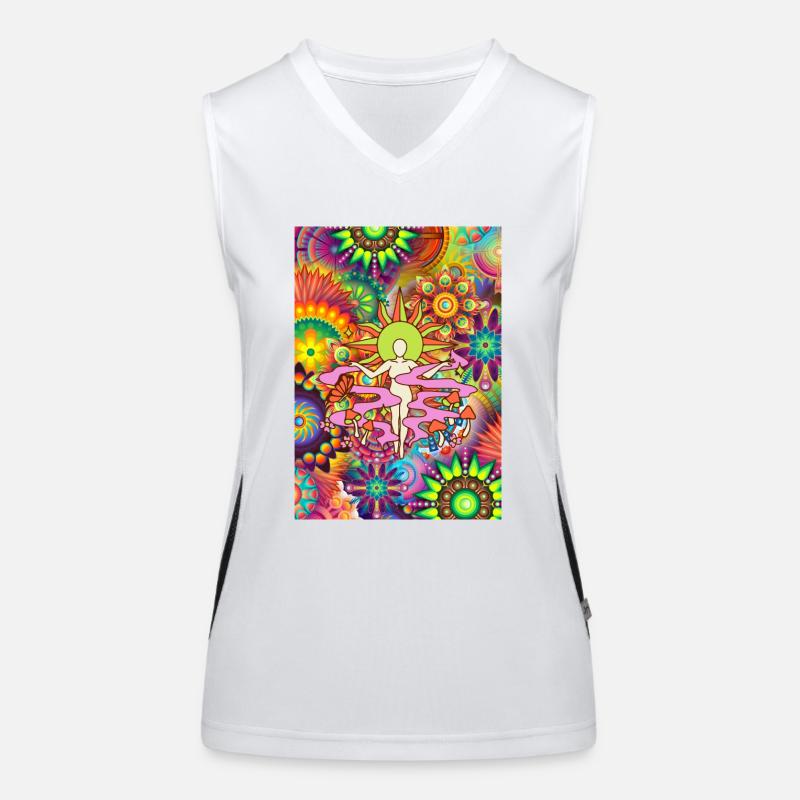Farbenfrohe Muster Funktionelles Kontrast-Tank Top für Frauen