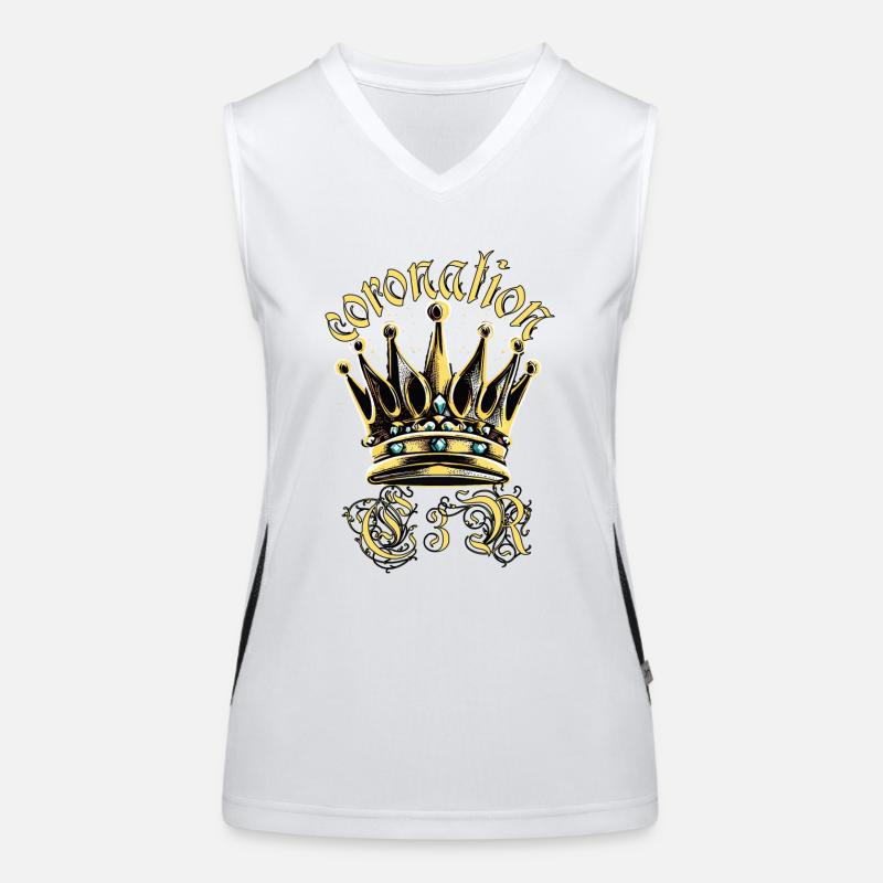 KING CORONATION - Women's Functional Contrast Tank Top - white/black