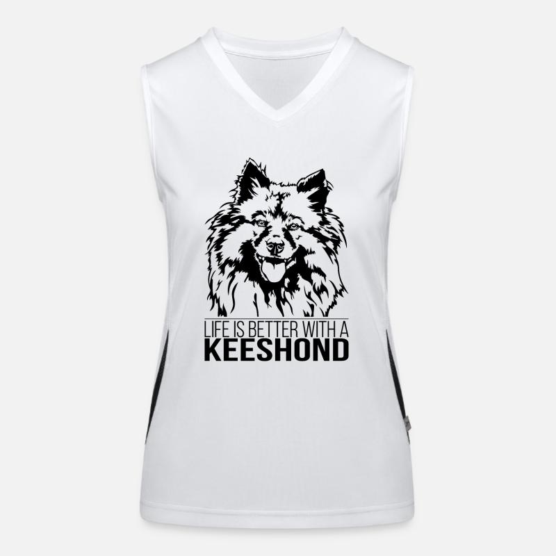 Keeshond life is better Wolfsspitz Dogs Wilsigns Women's Functional Contrast Tank Top