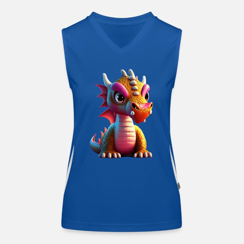 mignon petit bébé dragon drôle Débardeur respirant contrasté Femme