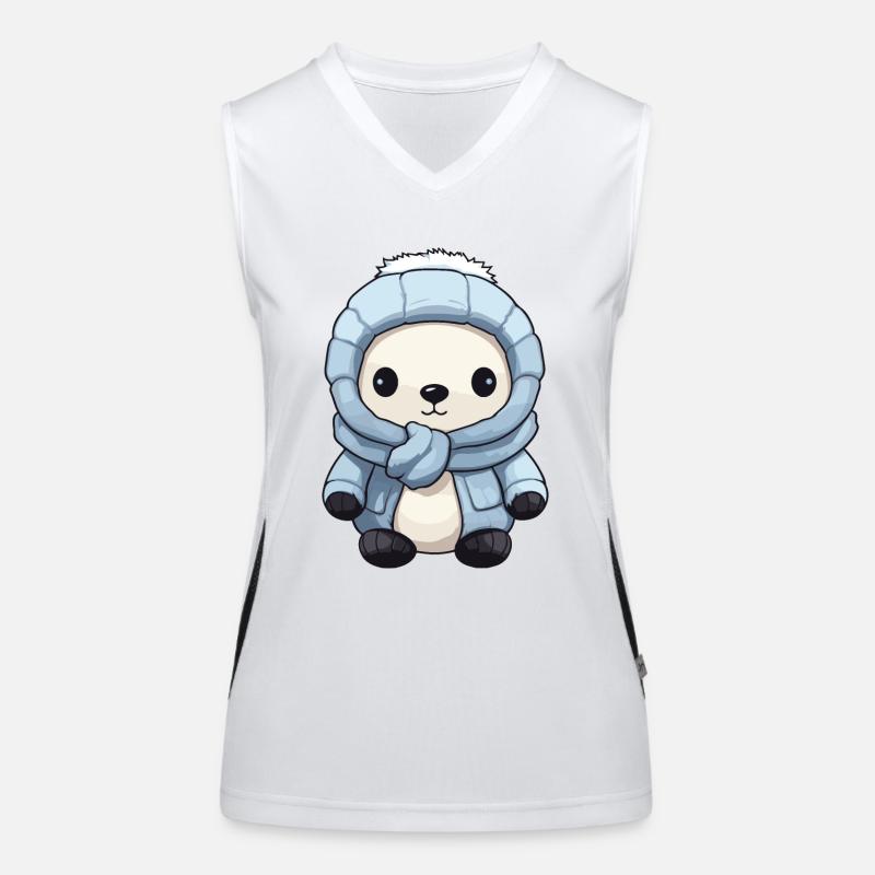 Eisbär Winter Bär Comic Niedlich Funktionelles Kontrast-Tank Top für Frauen