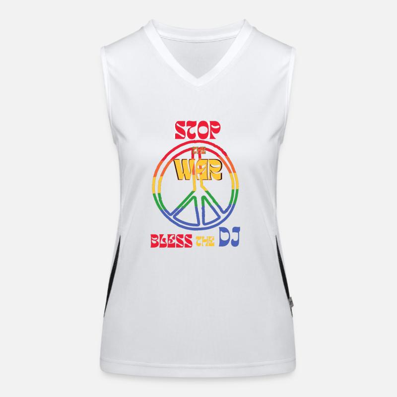 Stoppt den Krieg Funktionelles Kontrast-Tank Top für Frauen