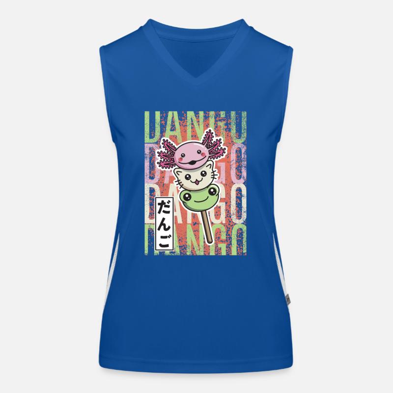Dango Kawaii axolotl cat frog Women's Functional Contrast Tank Top