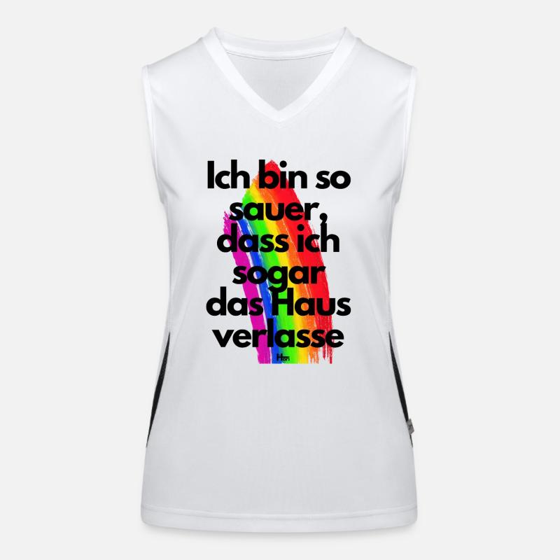 Ich bin so sauer dass ich sogar das Haus verlasse Funktionelles Kontrast-Tank Top für Frauen