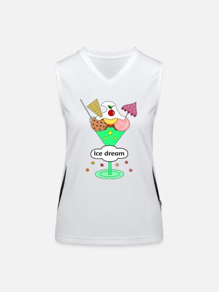 Ice dream - Funktionelles Kontrast-Tank Top für Frauen - Weiß/Schwarz - Vorne