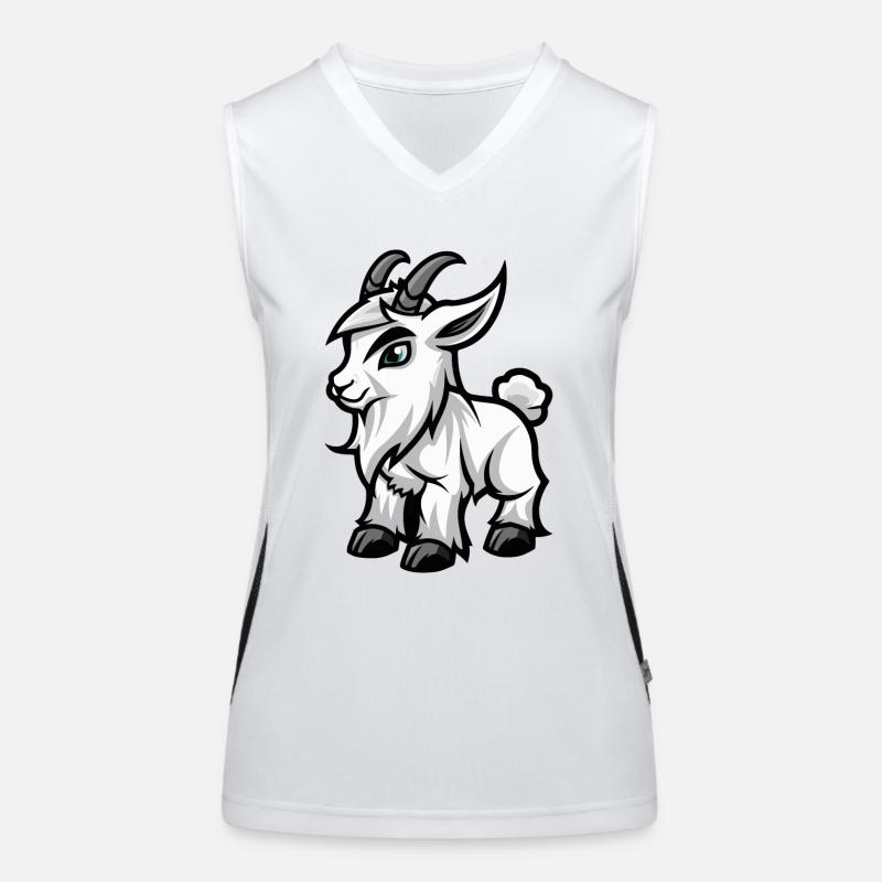 Bergziege Comic Funktionelles Kontrast-Tank Top für Frauen