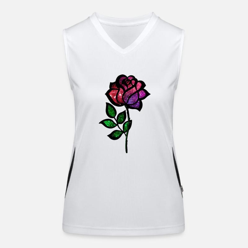 Kosmische Rose Funktionelles Kontrast-Tank Top für Frauen
