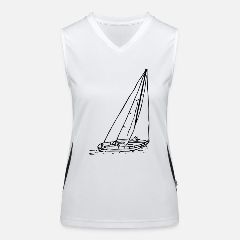 sailboat1 Funktionelles Kontrast-Tank Top für Frauen