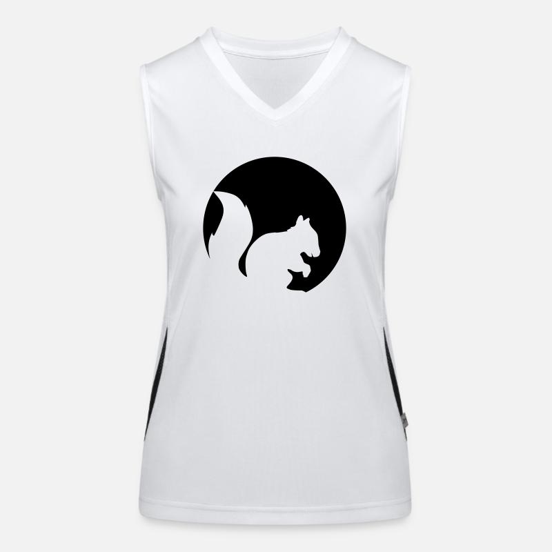 kreis rund logo silhouette schwarz eichhoernchen n Funktionelles Kontrast-Tank Top für Frauen