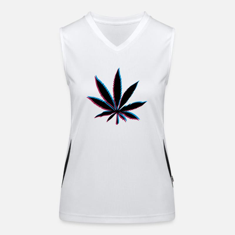 Weed 3D Effekt Funktionelles Kontrast-Tank Top für Frauen