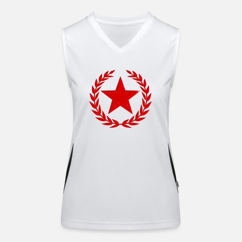 Roter Stern Funktionelles Kontrast-Tank Top für Frauen