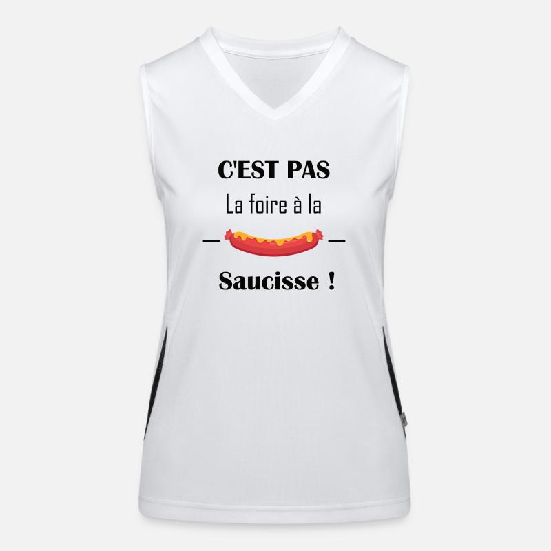 C'est pas la foire à la saucisse idée cadeau drôle Débardeur respirant contrasté Femme