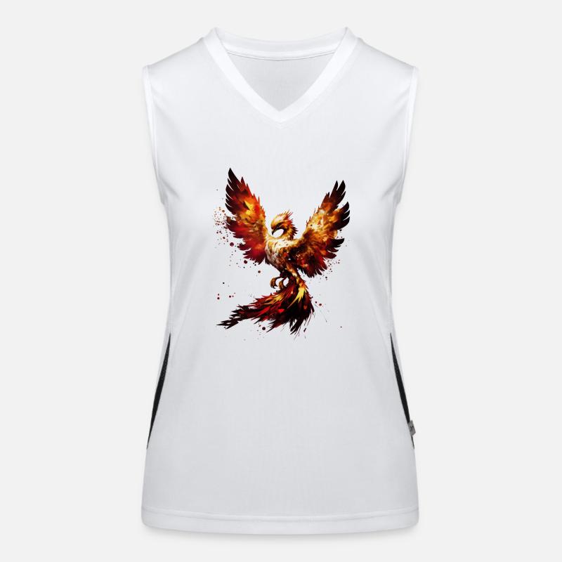 Phoenix magic symbol of immortality and strength Women's Functional Contrast Tank Top