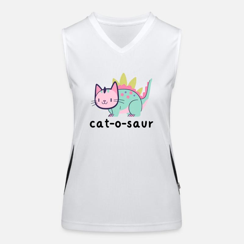 Cat-O-Saur Funktionelles Kontrast-Tank Top für Frauen