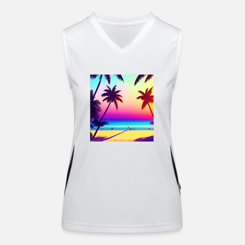 Retro Beach 80s Women's Functional Contrast Tank Top