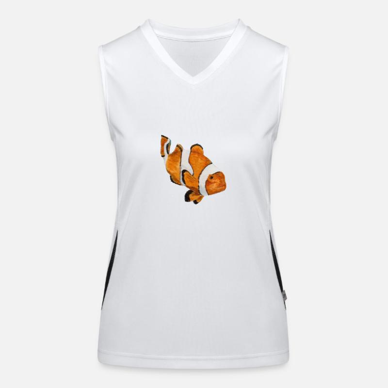Clown fish - Women's Functional Contrast Tank Top - white/black