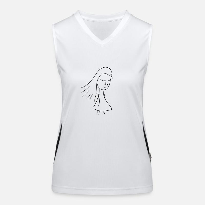 Mädchen traurig Träne weinen Funktionelles Kontrast-Tank Top für Frauen