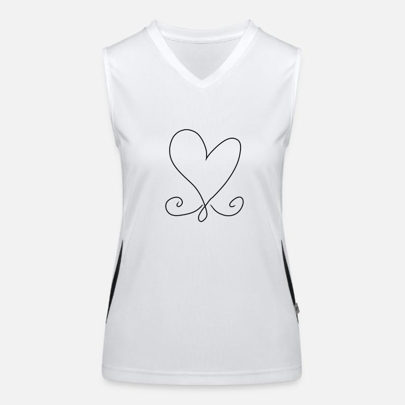 Symbol Heart Pattern Women's Functional Contrast Tank Top