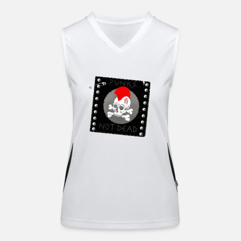 punks not dead patch Women's Functional Contrast Tank Top